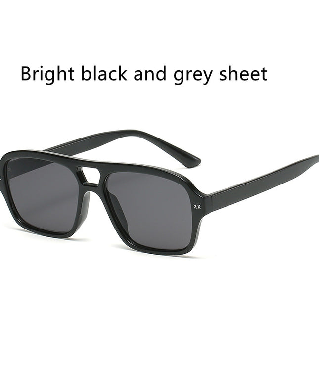 Retro Double Bridge Polygonal Sunglasses For Men And Women