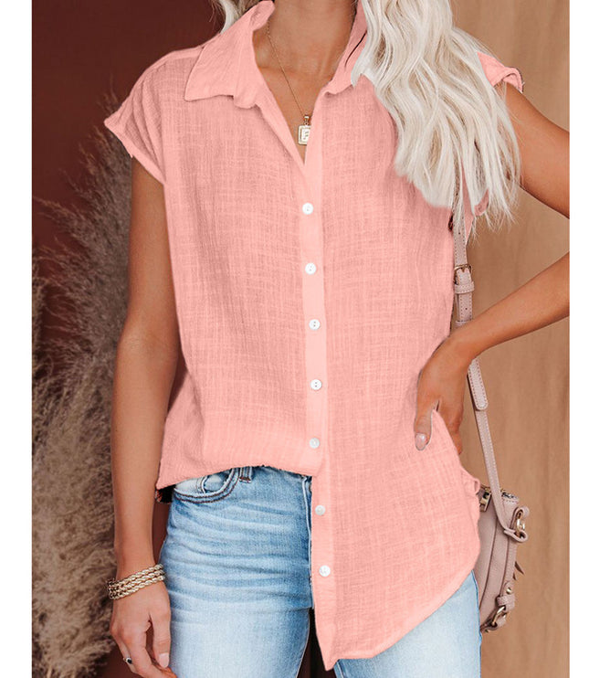 Women's Solid Color Single Breasted Shirt