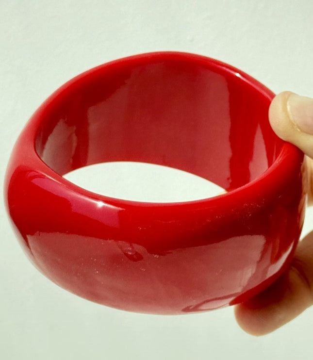 Resin Oval Wide Geometric  Color Bracelet