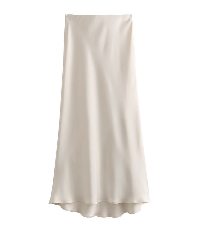 Women's Fashionable Silk Satin High Waist Skirt