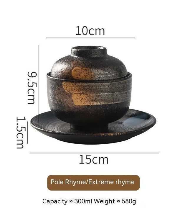 Japanese Style Tableware Ceramic Soup Bowl With Lid Tureen