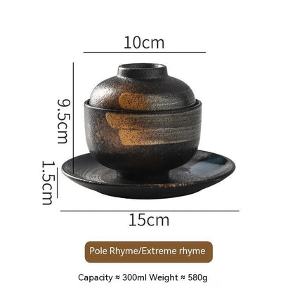 Japanese Style Tableware Ceramic Soup Bowl With Lid Tureen