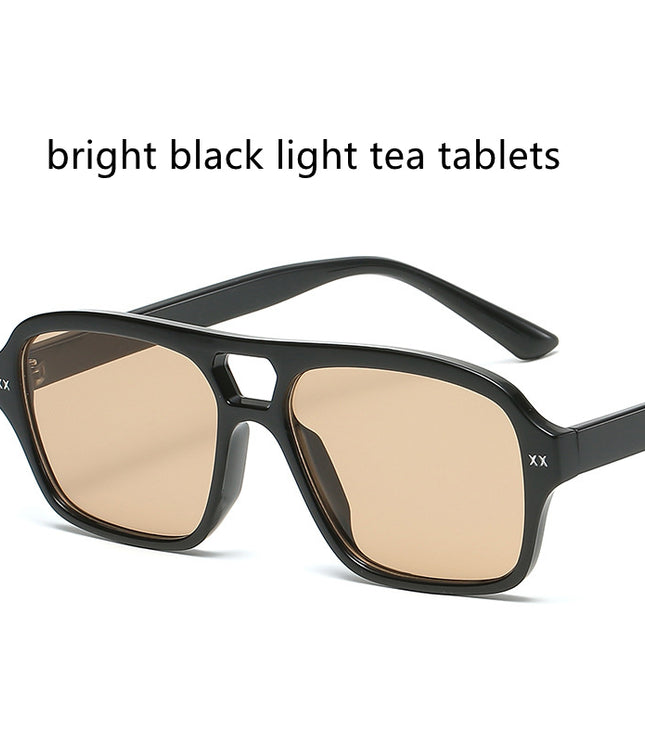 Retro Double Bridge Polygonal Sunglasses For Men And Women