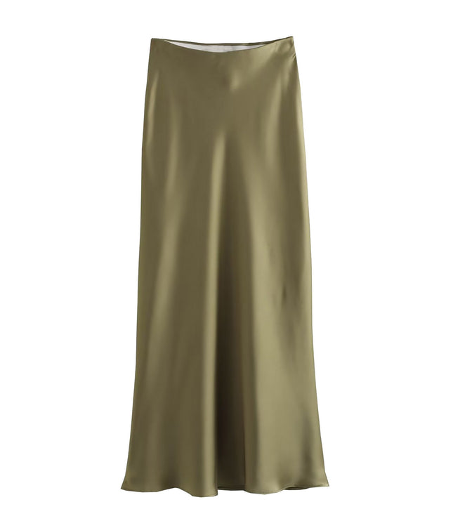 Women's Fashionable Silk Satin High Waist Skirt