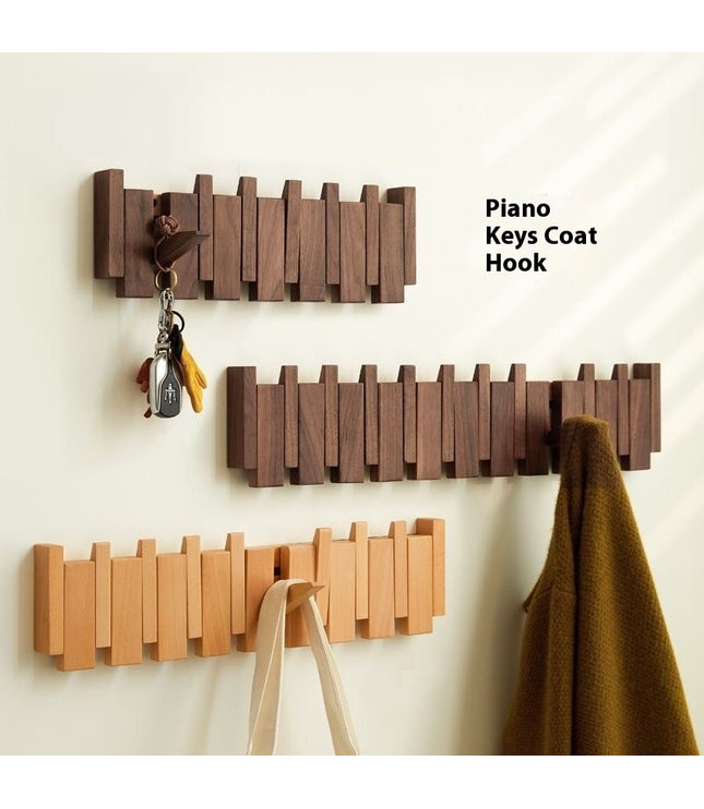 Nordic Punch-free Solid Wood Piano Clothes Rack
