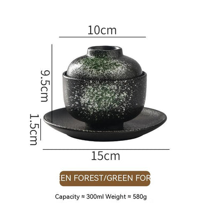 Japanese Style Tableware Ceramic Soup Bowl With Lid Tureen