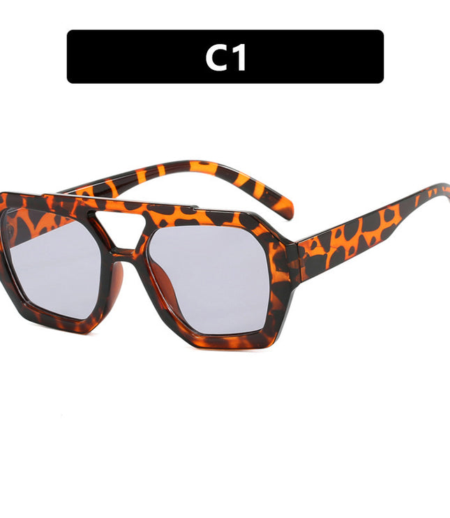 Ins Big Frame Leopard Sunglasses Summer Sunshade Beach Vacation Glasses