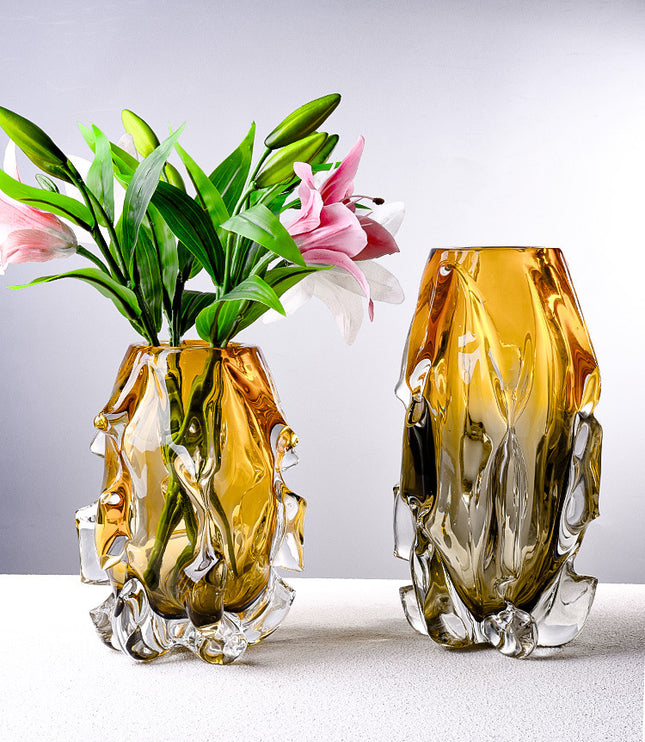Creative Crystal Glass Vase Flower Arrangement Art Ornaments