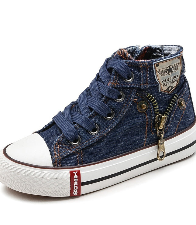 Autumn Expert Skill Children Casual Shoes Boys Girls Sport Shoes Breathable Denim Sneakers Kids Canvas Shoes Baby Boots