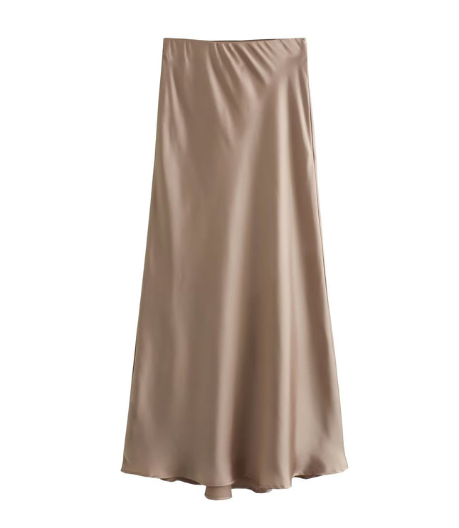 Women's Fashionable Silk Satin High Waist Skirt