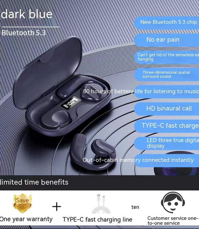 Wireless Bluetooth External Non-in-ear Ultra-long Life Battery Headset