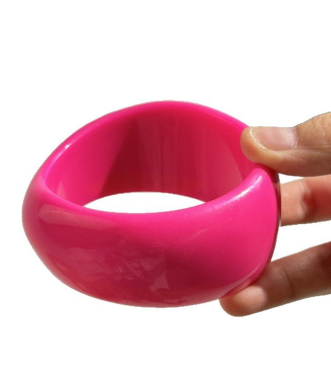 Resin Oval Wide Geometric  Color Bracelet