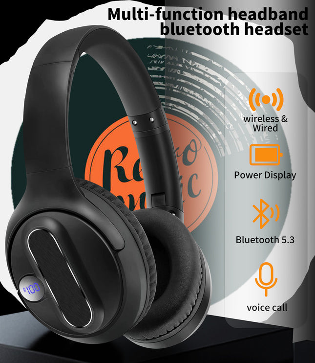 Headset Wireless Bluetooth Headset Power Digital Display