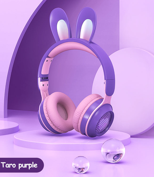 Rabbit Ear Headphones Wireless Luminous Extendable Wheat Headphones