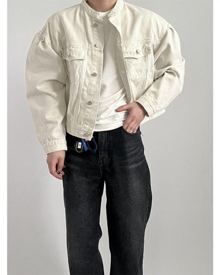 Loose Lapel Short Denim Coat
