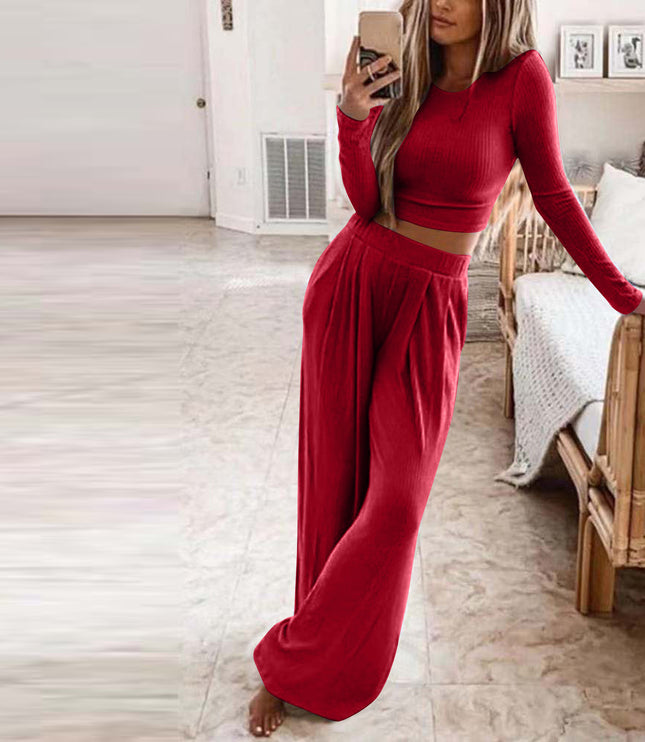 Knitted Casual Home Two Piece Suit