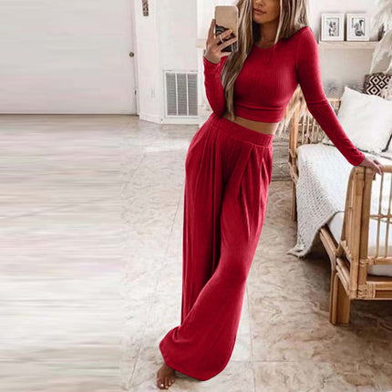 Knitted Casual Home Two Piece Suit