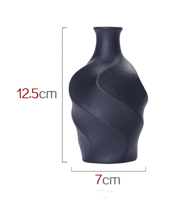 Minimalist Ceramic Art Vase – Black Zen Sculpture Design