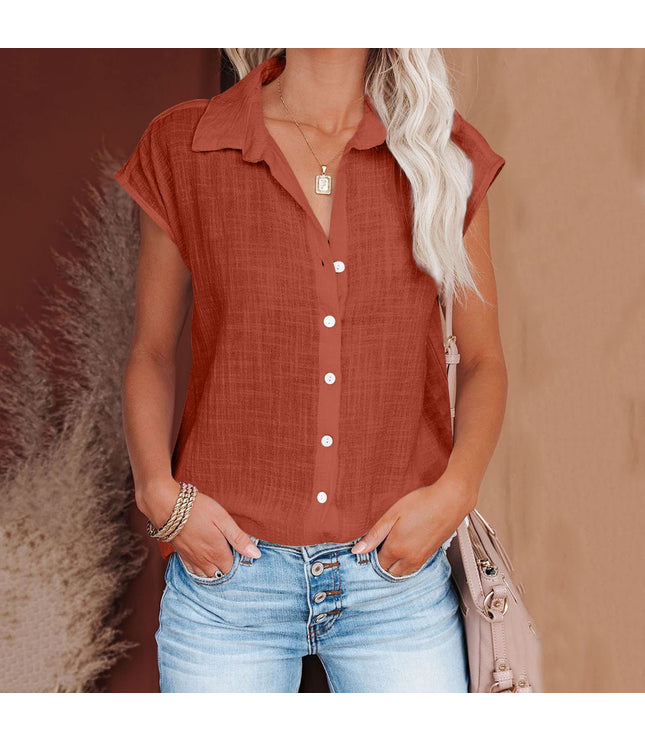 Women's Solid Color Single Breasted Shirt