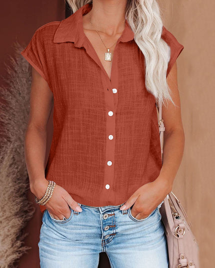 Women's Solid Color Single Breasted Shirt