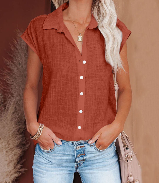 Women's Solid Color Single Breasted Shirt