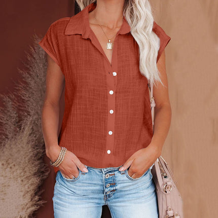 Women's Solid Color Single Breasted Shirt