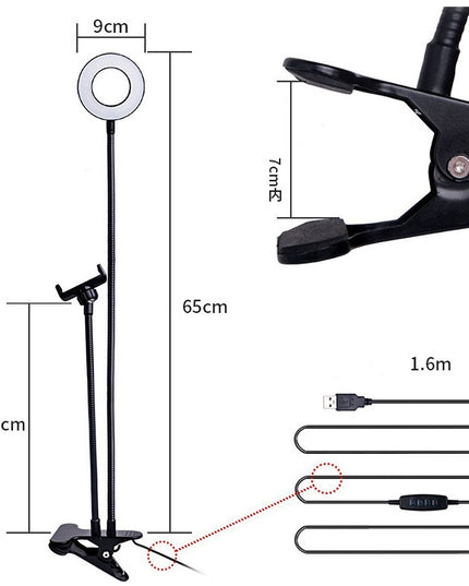 LED Selfie Ring Light for Live Adjustable Makeup Light-8cm Stand