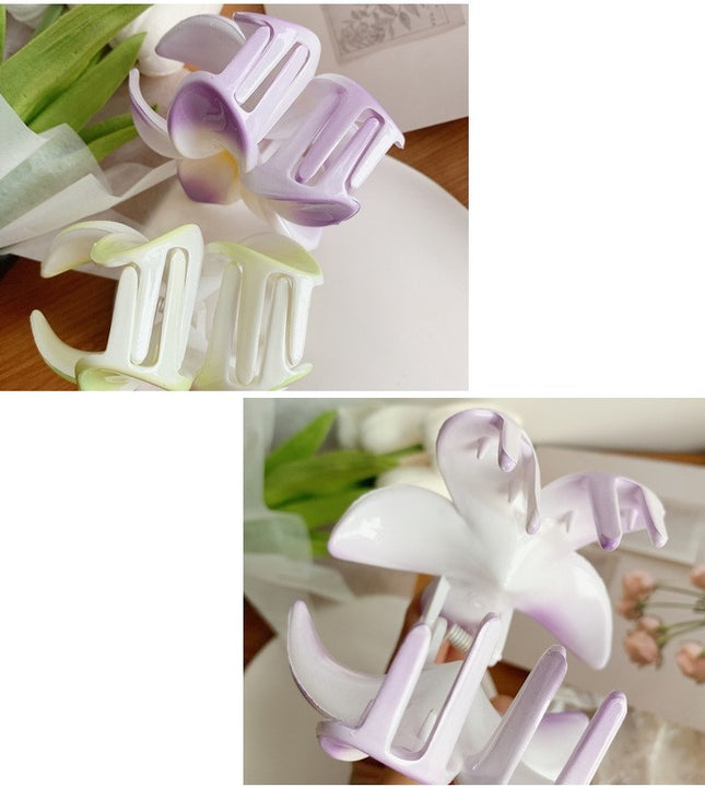 Muweordy Plumeria Hair Clips Flower Hair Clip Trendy Hair Claw Clip Popular Hair Catch Korean Hair Accessories For Women