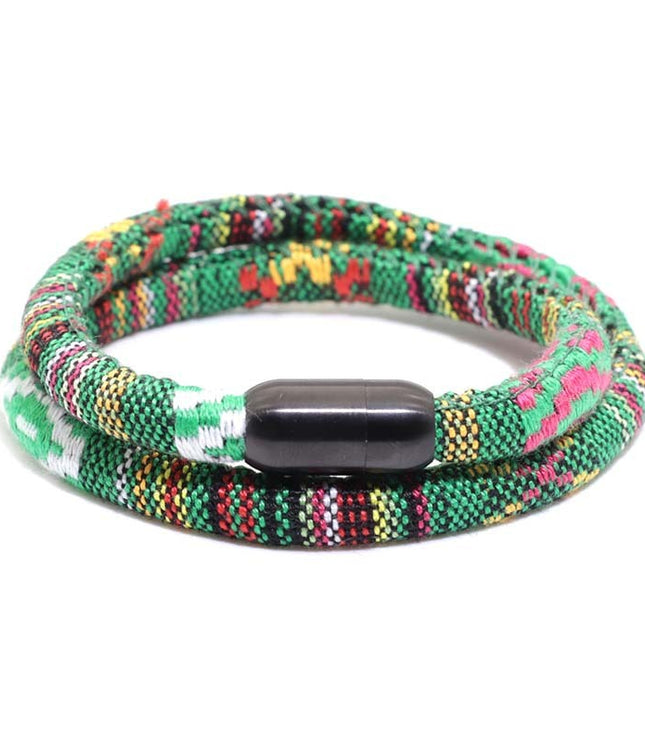 Bohemian Mens Stainless Steel Magnet Accessories Charm Bracelet