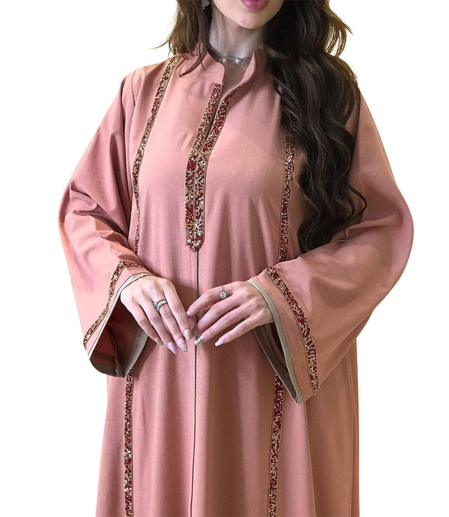 Women's Diamond Ribbon Loose Swing Dress Musilm Robe