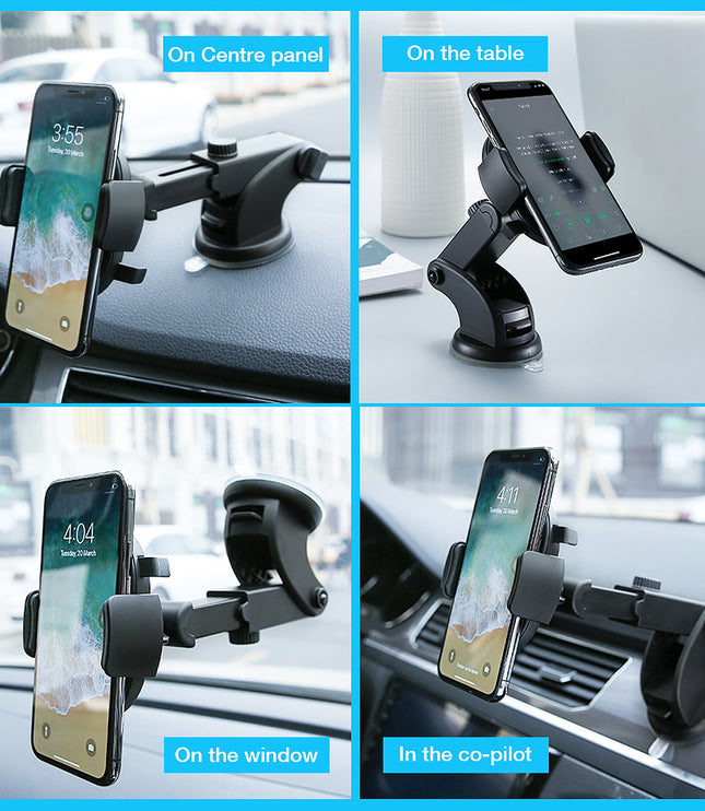 Car Phone Holder Long Rod Telescopic Car Dashboard Suction Cup Type