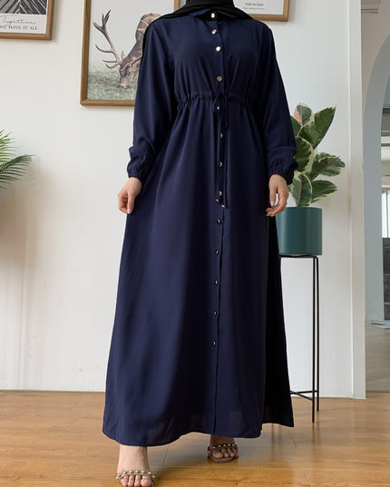 Full-button dress with a neat lapel