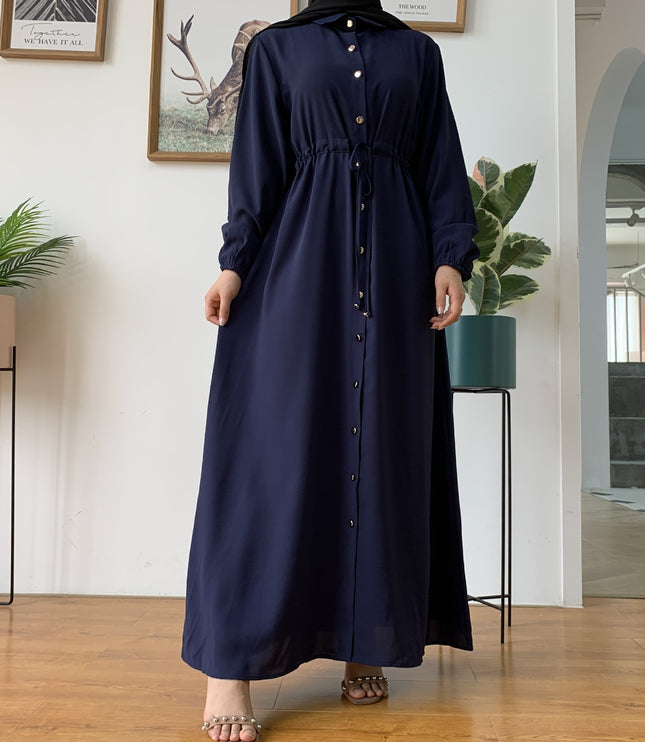Full-button dress with a neat lapel