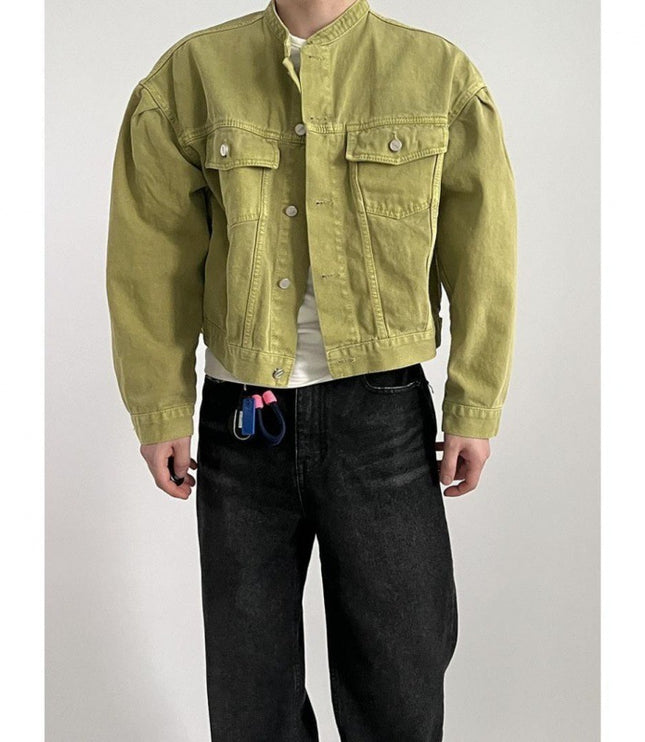 Loose Lapel Short Denim Coat