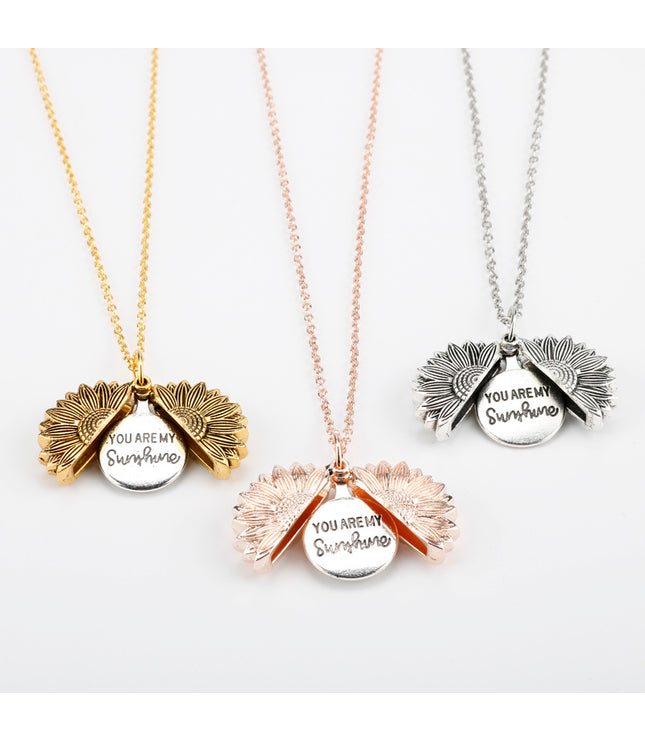 Sunflower Double Lettering Necklace