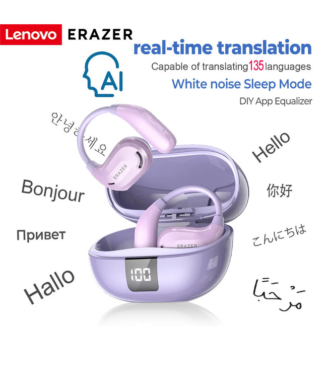 ERAZER XT66PRO Bluetooth Earphones ASMR Headsets DIY APP AI Translator Earbuds Wireless Headphones 13 Hours long life Display