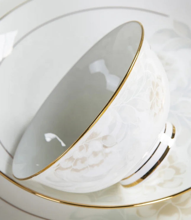 Wholesale 60 PCS Plate Bowl Dinnerware Flower Pattern Fine Bone China Dinner Sets