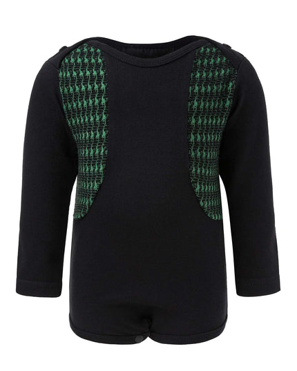 Black Onesie with Green Elements