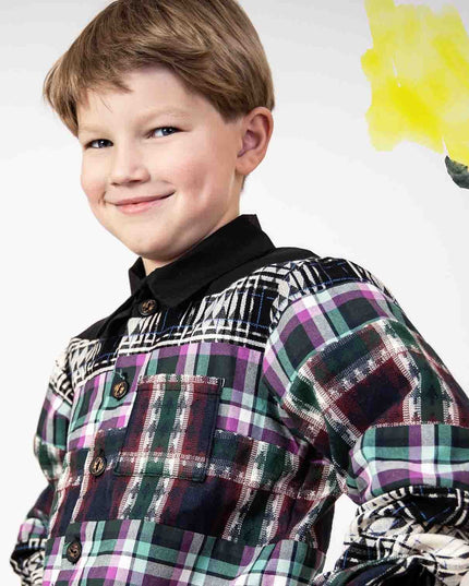 Mixed Tartan Plaid Shirt