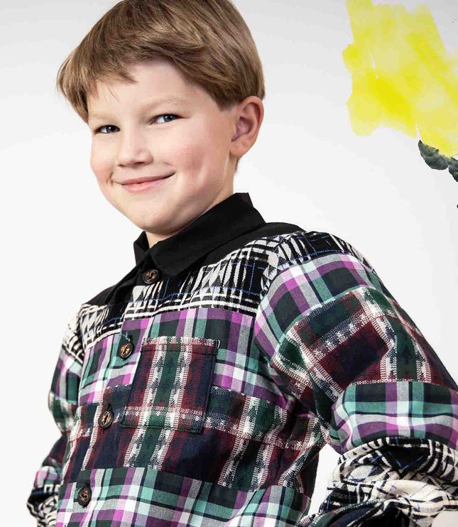 Mixed Tartan Plaid Shirt