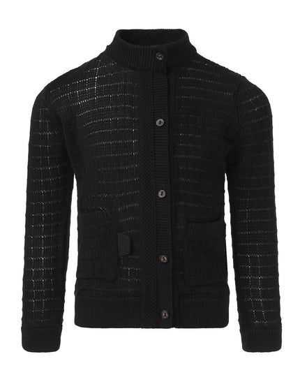 Balck Summer Cardigan with Front Buttons Fastening