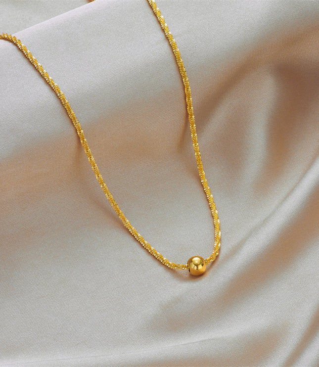 Simple Geometric Gold Necklace for Women – Titanium Steel with Large Hemp Flowers Chain

in