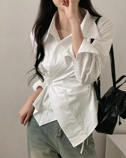 Autumn Shirt Stripe College Style Shirt