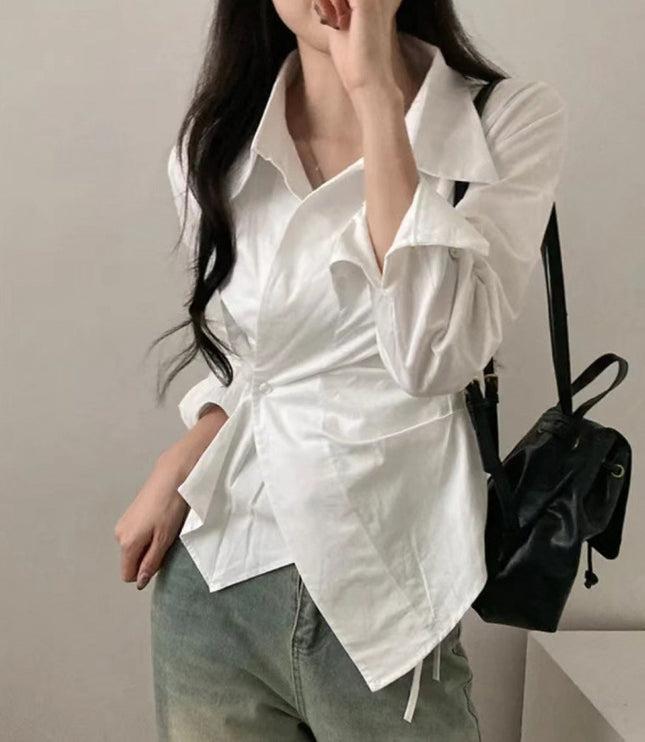 Autumn Shirt Stripe College Style Shirt
