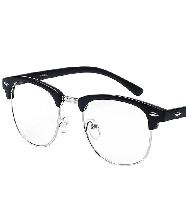 Simple Black Semi-rimless Myopia Glasses