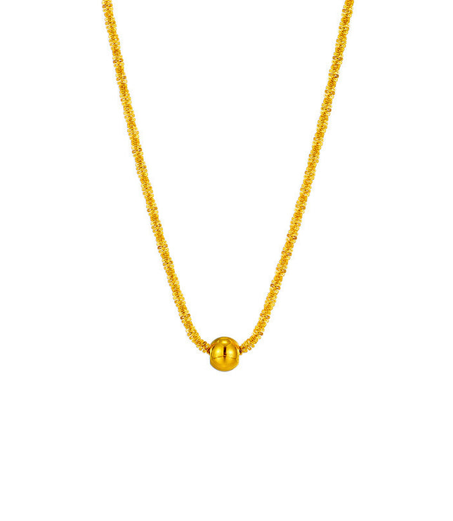 Simple Geometric Gold Necklace for Women – Titanium Steel with Large Hemp Flowers Chain

in