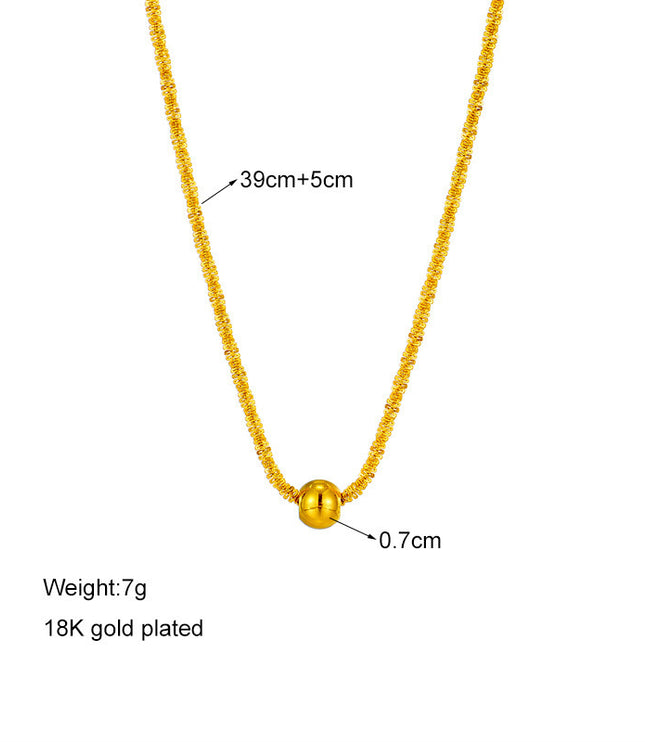 Simple Geometric Gold Necklace for Women – Titanium Steel with Large Hemp Flowers Chain

in