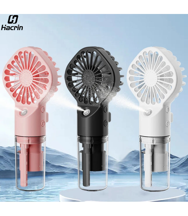 Portable Humidifier Fan Mini Handheld Mist Fan Portable USB Rechargeable Handheld Fan with Humidifier Mini Water Spray Hand Fan