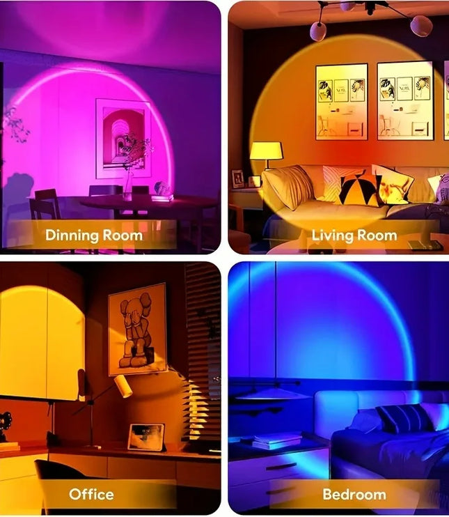 Sunset Light Projection LED Light with Remote Control, 16 Colors Night Light, RGB Lighted Sunrise Lights