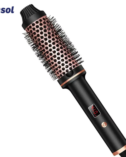 3 In 1 Ionic Hair Curler Straightener Professional Curling Iron Heated Hair Styling Brush Anti-Scald Thermal Brush Curl Wand